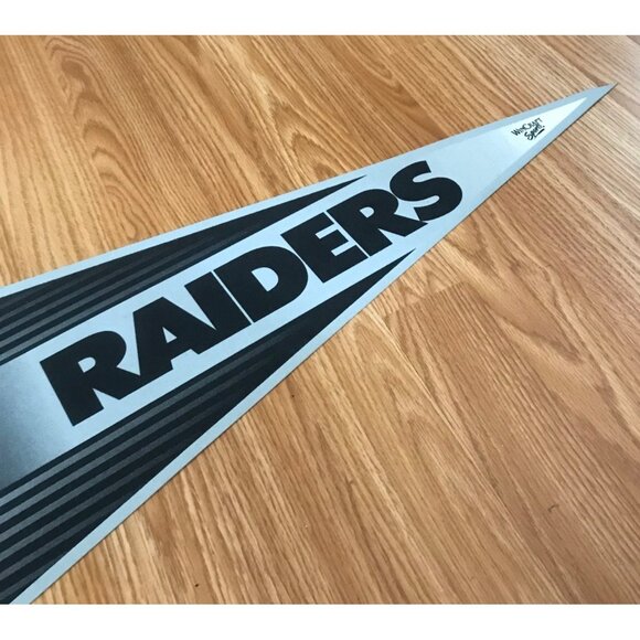 NFL Las Vegas Raiders WinCraft Pennant Banner 12" X 30" Made In USA Football - Picture 3 of 5